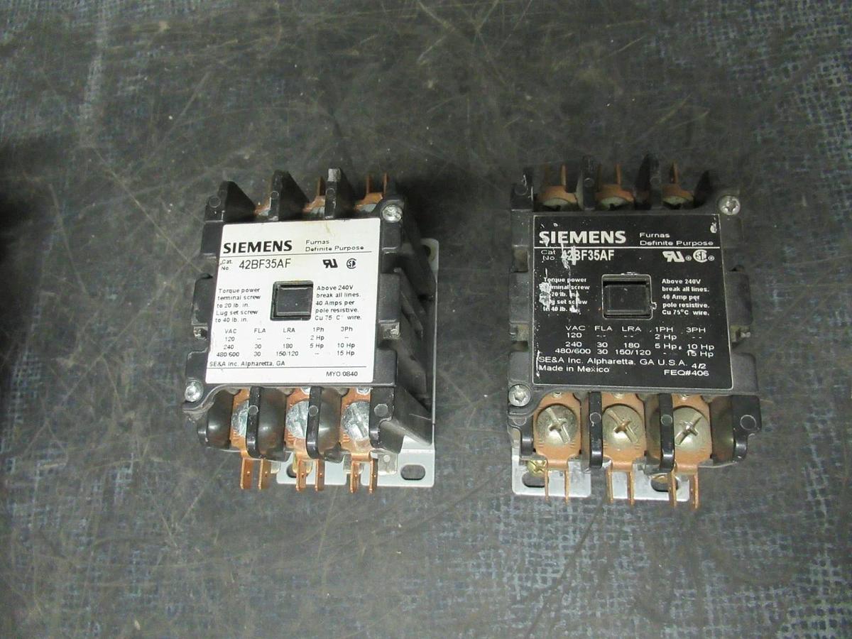 Used (1) SIEMENS CONTACTOR 42BF35AF 600V 30A 40A/RES 15HP COIL: 120V *WARRANTY*