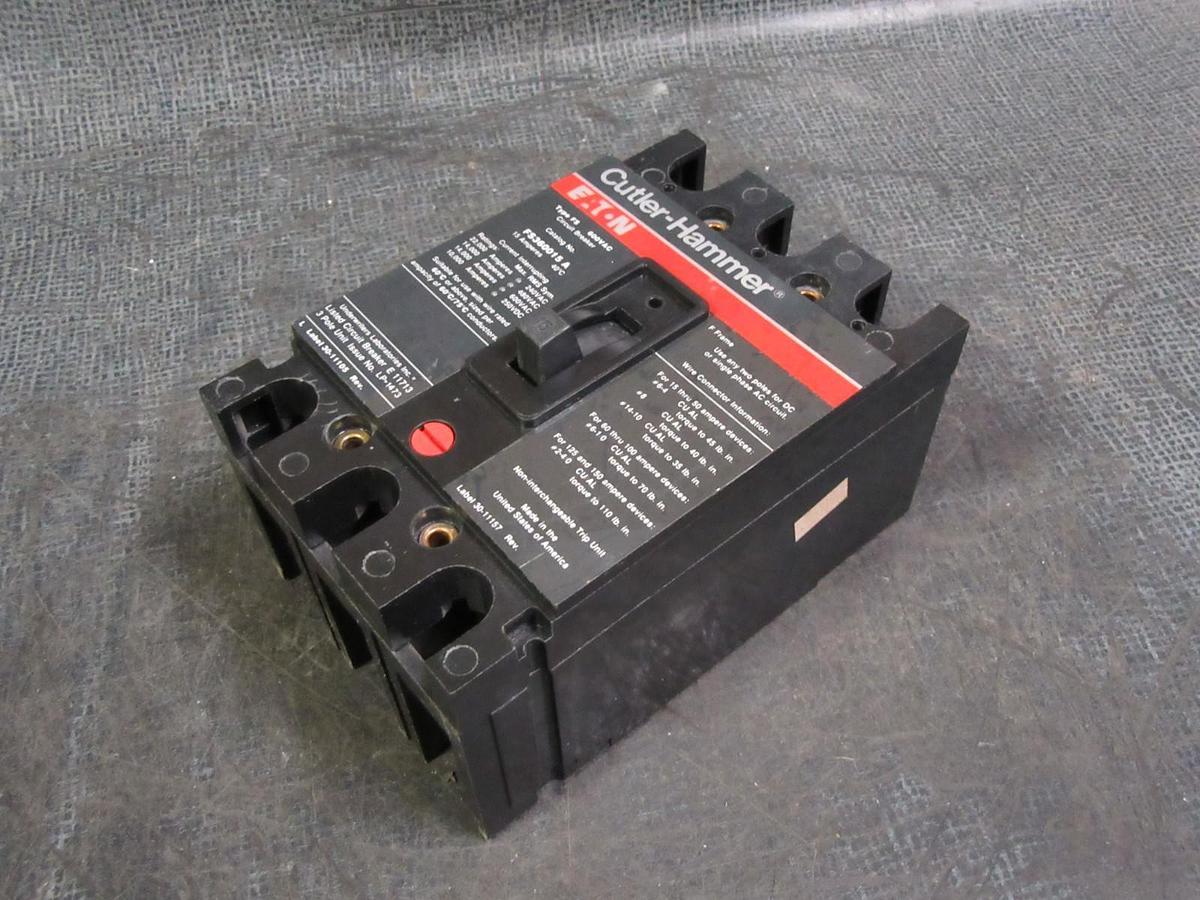 Used CUTLER HAMMER CIRCUIT BREAKER 15 AMP FS360015A 600V 3 POLE FS FRAME