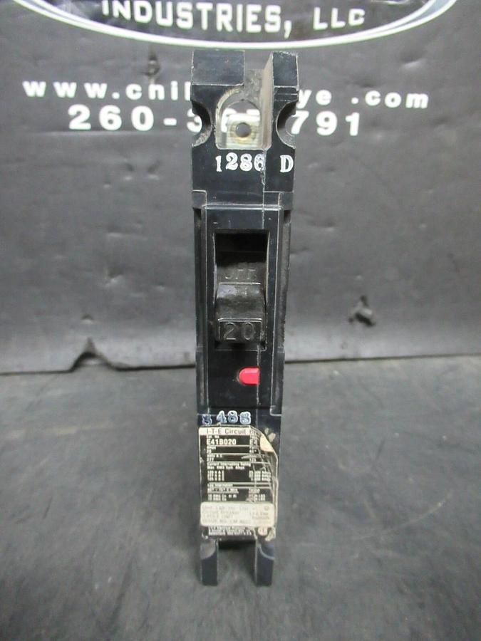 Used ITE CIRCUIT BREAKER E41B020 20 AMP 277 VAC SINGLE POLE TYPE: E4 **WARRANTY**
