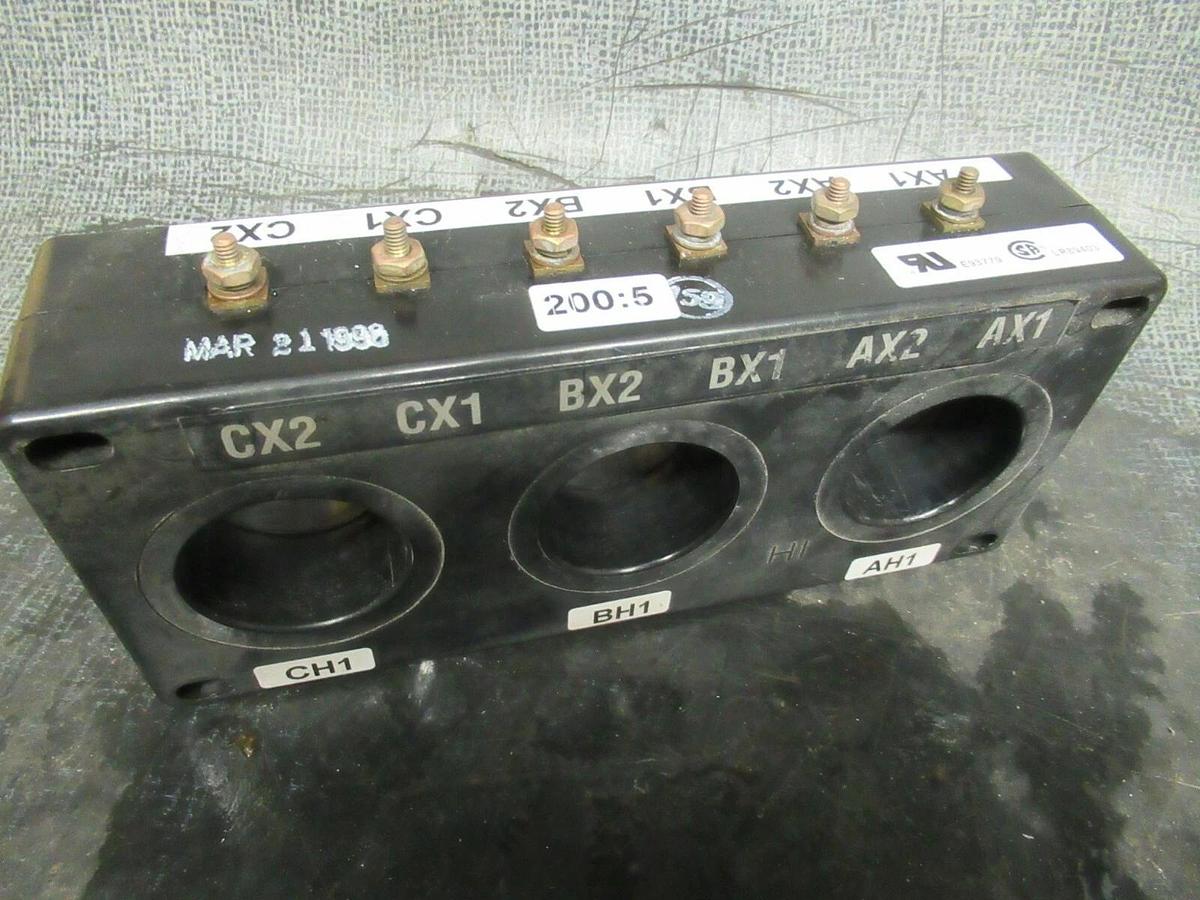 Used CUTLER HAMMER CURRENT TRANSFORMER 2092A37H03 RATIO: 200:5 A KV: 10 **WARRANTY**