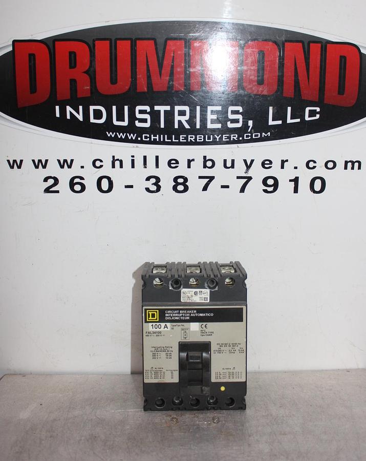 Used SQUARE D CIRCUIT BREAKER FAL34090 90 AMP 480 VAC 3-POLE **WARRANTY**