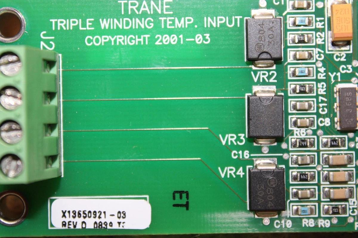 Used TRANE TRIPLE WINDING TEMP. INPUT CIRCUIT BOARD X13650921-03 REV. D **WARRANTY**