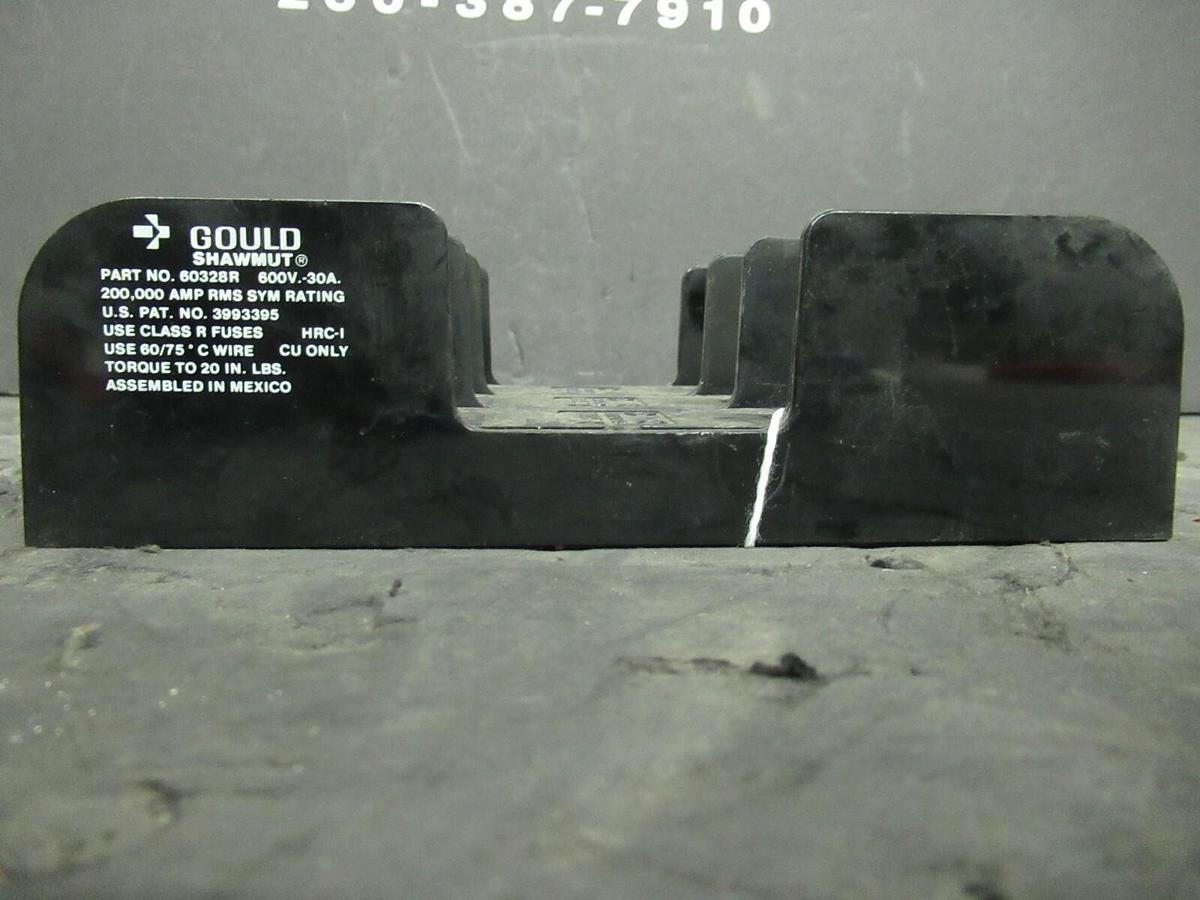 Used GOULD FUSE HOLDER 60328R FOR 30 AMP 600 V CLASS R FUSES **WARRANTY**
