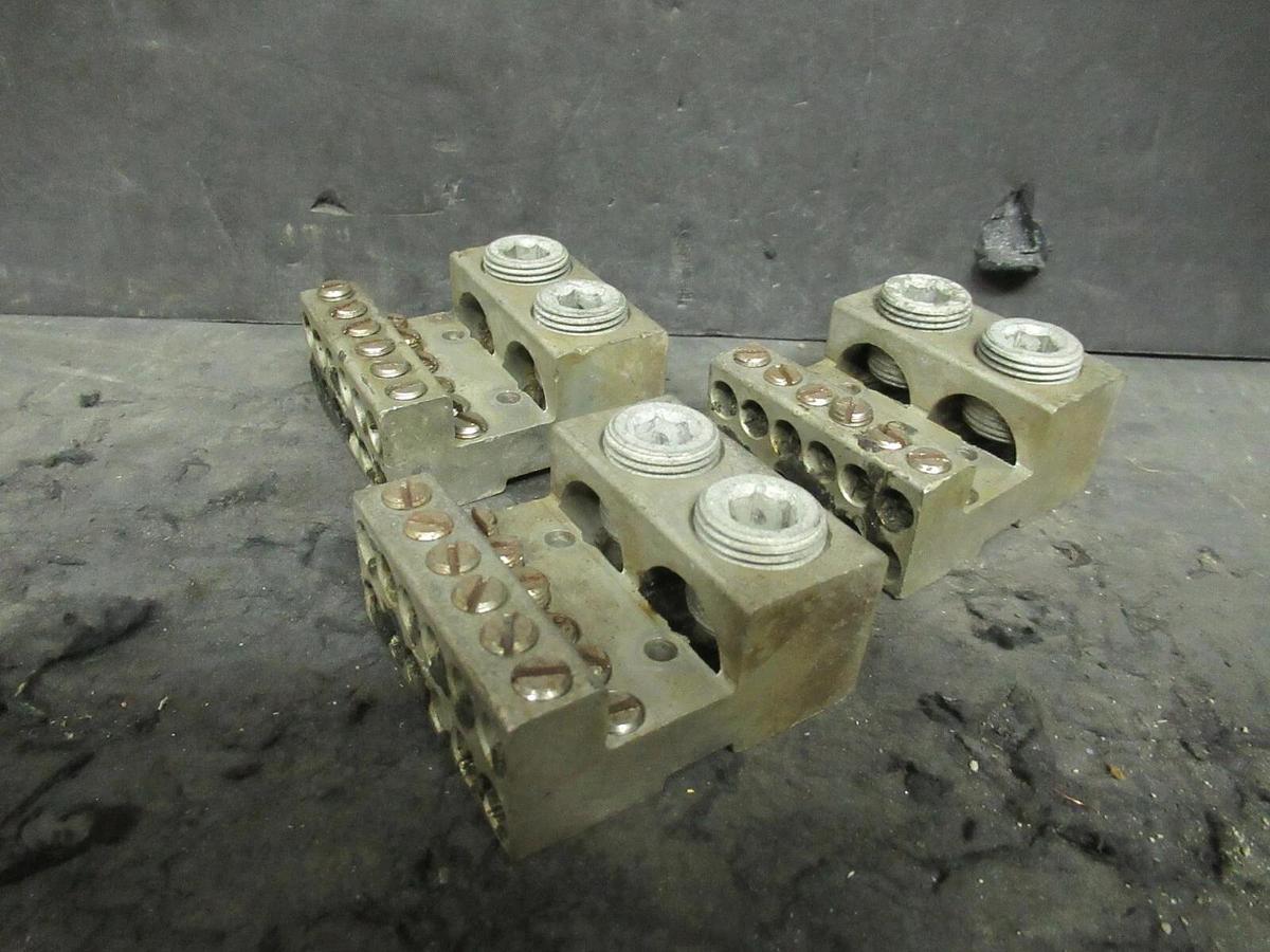 Used (3) MARATHON 97945 MECHANICAL DISTRIBUTION WIRE CONNECTOR LUG TAP 500MCM - #14