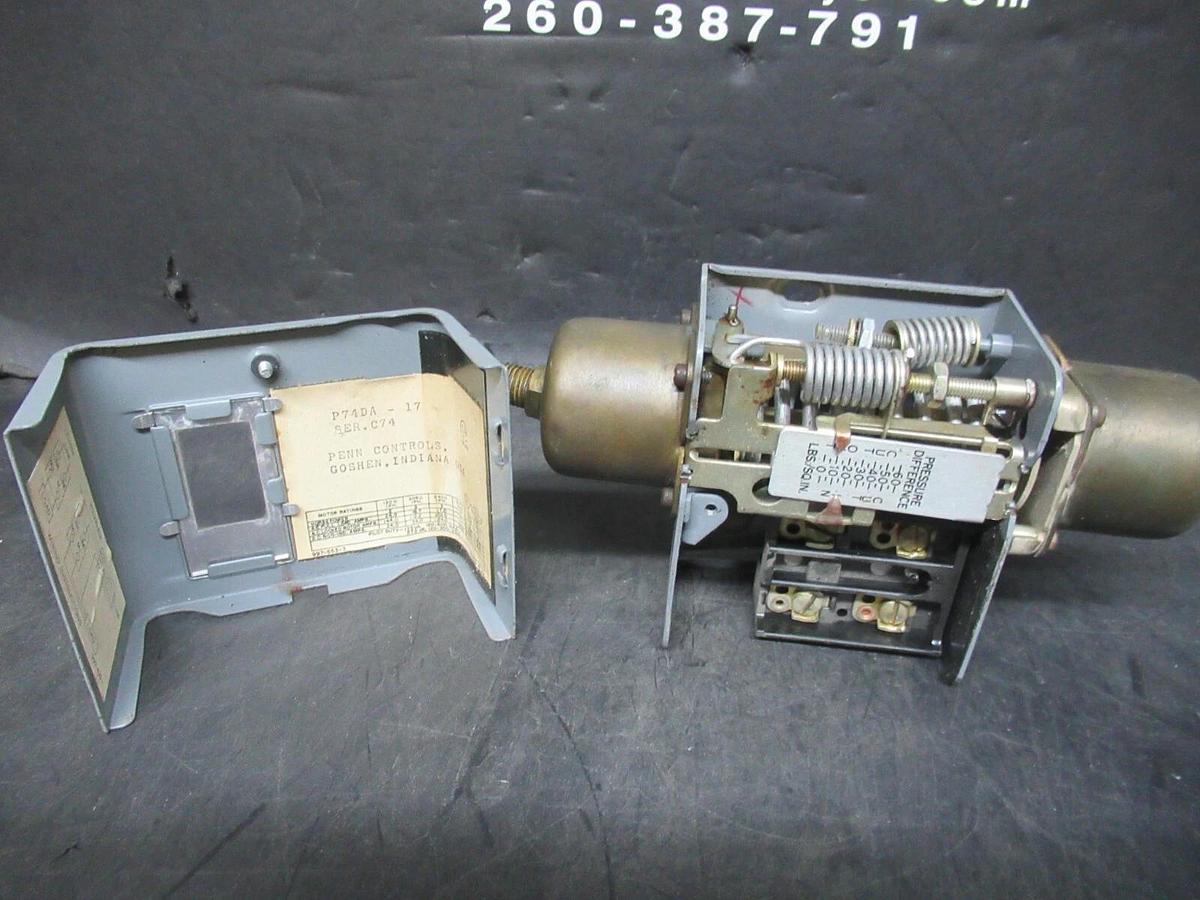 Used PENN DIFFERENTIAL PRESSURE CONTROL P74DA-17 277 VAC 24 AMP **WARRANTY**