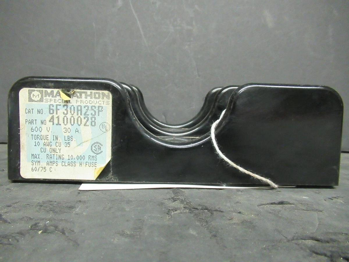 Used MARATHON FUSE HOLDER 6F30A2SP FOR 30 AMP 600 V FUSES **WARRANTY**