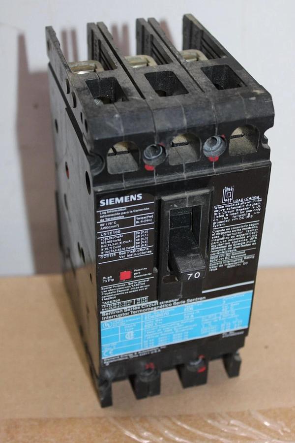 Used SIEMENS ED6 CIRCUIT BREAKER ED63B070 70 AMP 600 VAC 3-POLE **WARRANTY INCLUDED**