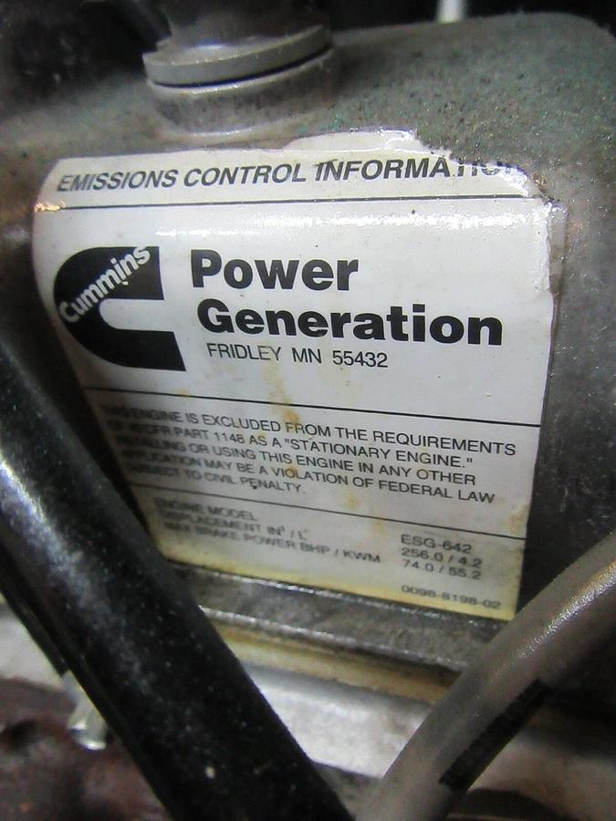 Used 35 KW GENERATOR NATURAL GAS LP PROPANE CUMMINS ONAN 120/240 VOLT 1 PH 332 HRS