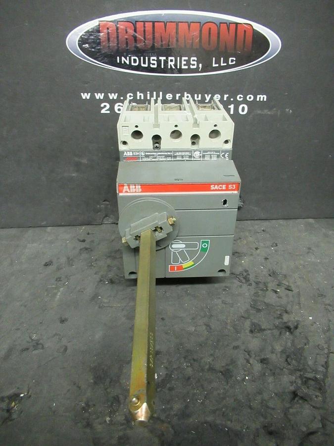 Used 225 AMP ABB BREAKER S3H SACE S3 AUX SWITH 3P 480VAC 600VDC  *WARRANTY INCLUDED*