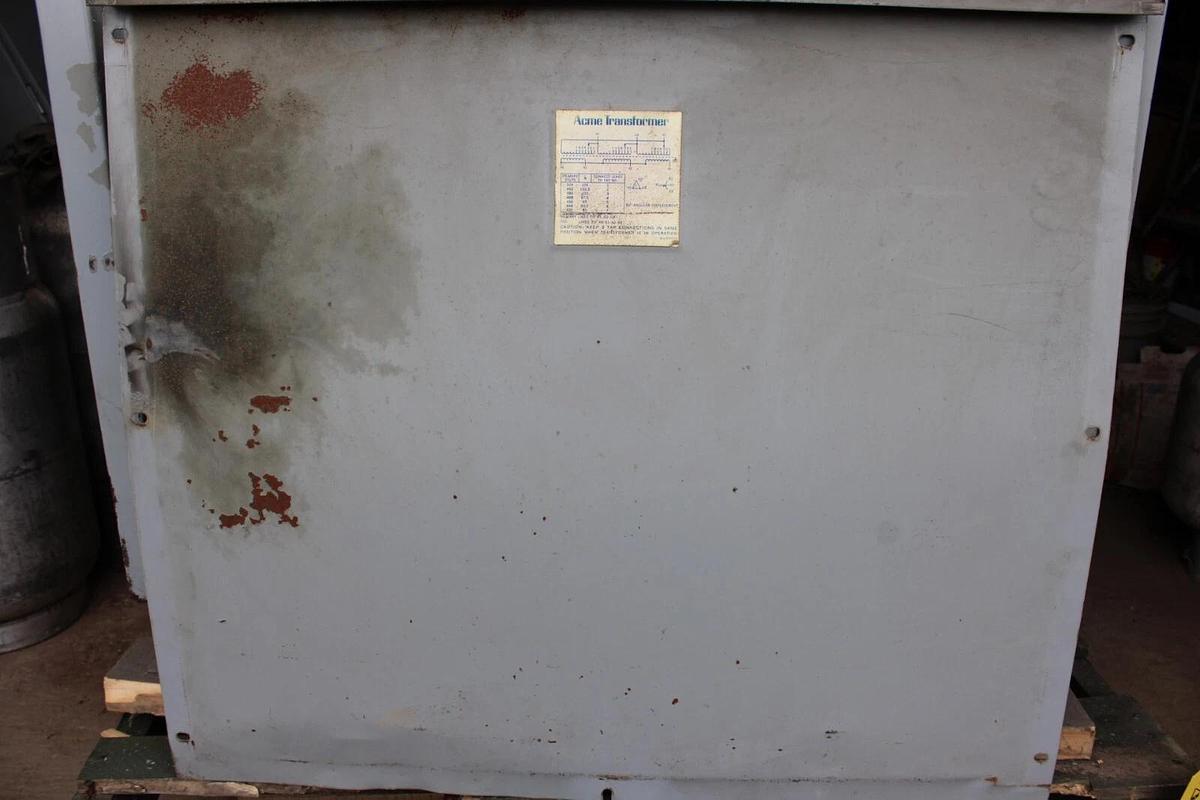 Used ACME TRANSFORMER T-1A-3500112-3S 112.5 KVA PRI: 480 VOLT SEC: 480Y/277 VOLT