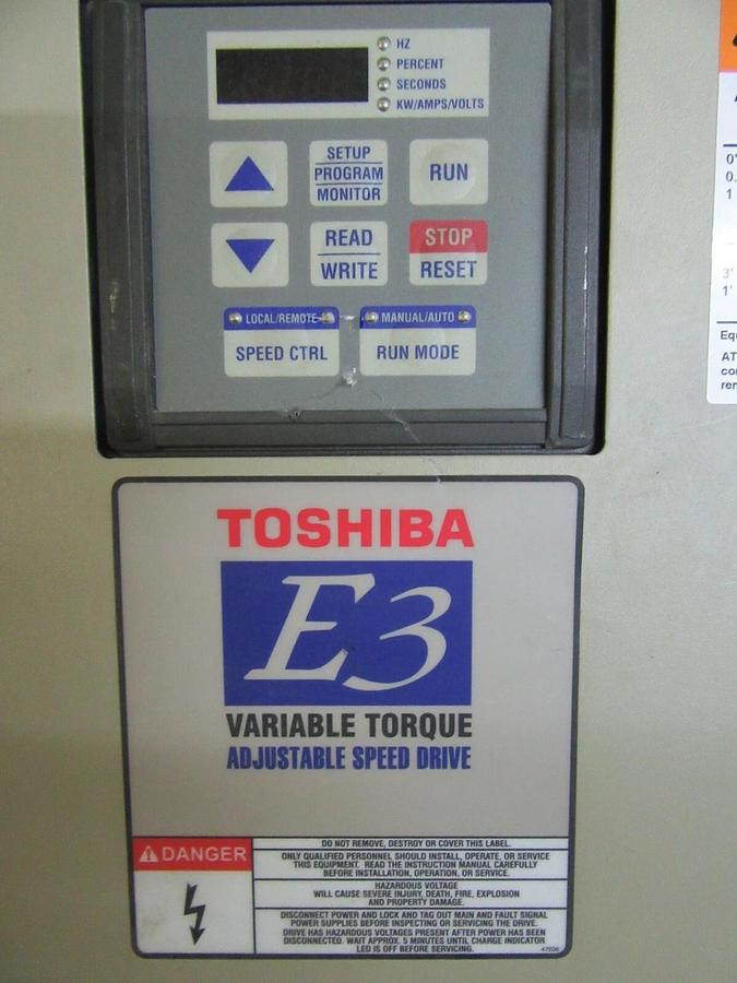 Used TOSHIBA E3 TRANSISTOR INVERTER TOSVERT-130E3 MODEL 4270-4500 **WARRANTY**