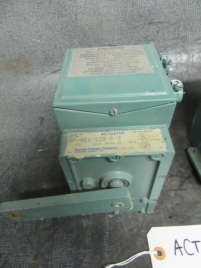 Used BARBER COLMAN ACTUATOR MP-481-129-0-2 120 VAC 1-PHASE 0.95 AMP 50 WATT