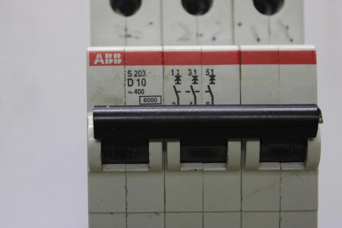 Used ABB CIRCUIT BREAKER S203-D10 400 VAC 3-POLE **WARRANTY INCLUDED**