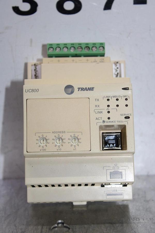 Used TRANE UC800 CHILLER EXPANSION CONTROL MODULE X13651144-01 REV. B 24 VDC 210 mA