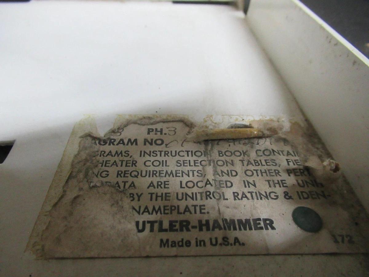 Used CUTLER HAMMER MOTOR CONTROL BUCKET 12" CHASIS 600 V NO BREAKER / STARTER W/ DOOR