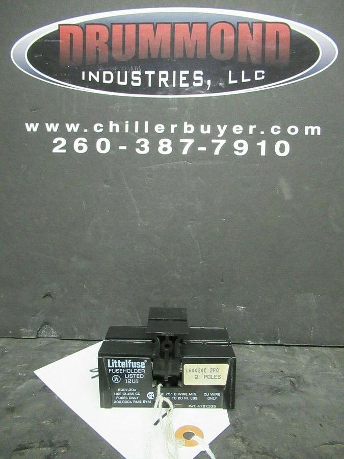 Used LITTELFUSE FUSE HOLDER L60030C-2PQ 600 VOLT 30 AMP CLASS CC FUSES W/ FUSES