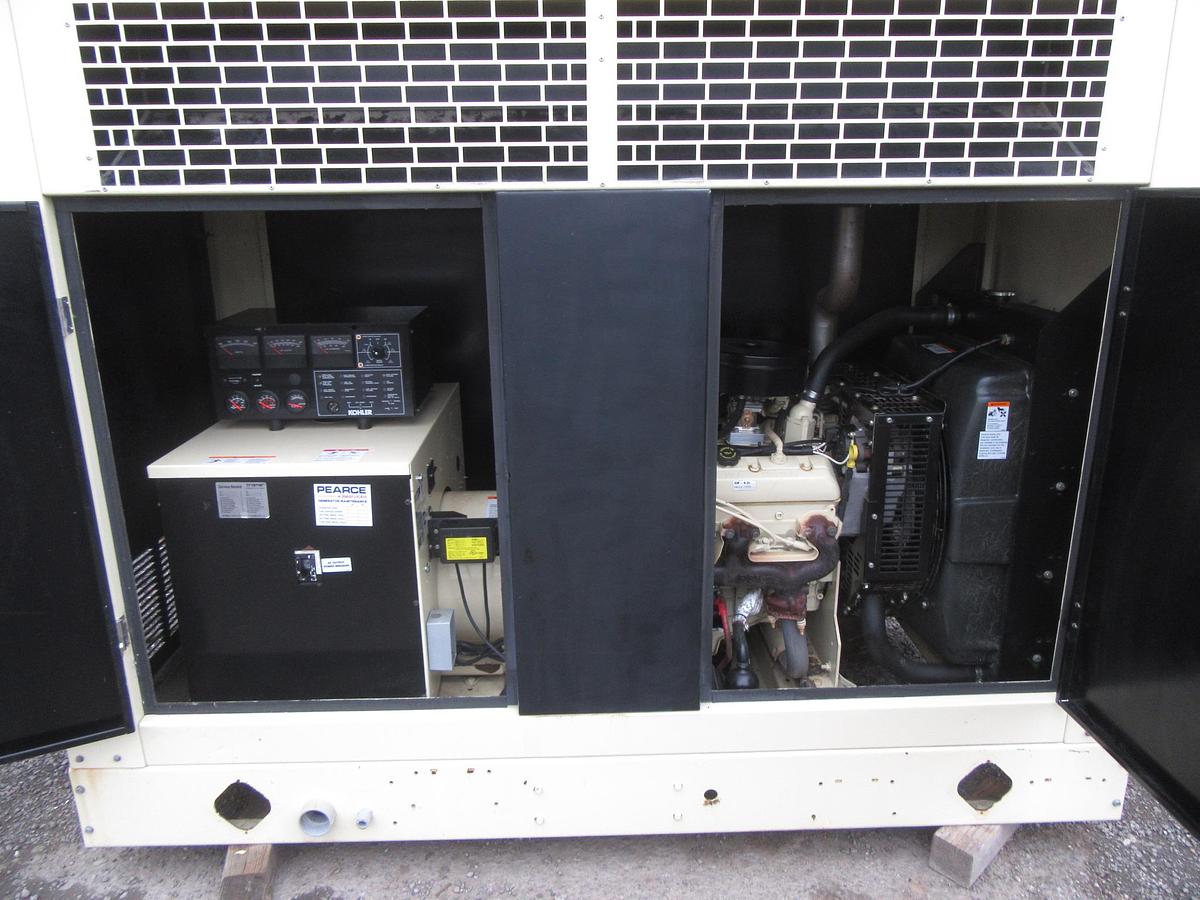 Used 45 KW PROPANE / NAT GAS GENERATOR KOHLER 120/240V 45RZG ENCLOSED VIDEO
