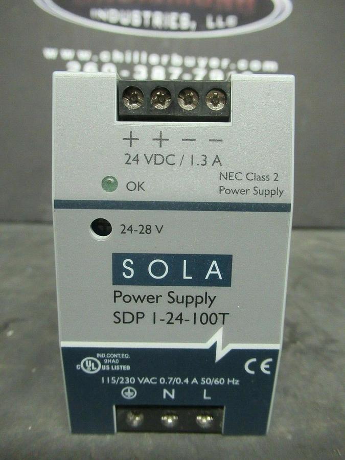 Used SOLA POWER SUPPLY SDP 1-24-100T 115/230 VAC 0.7/0.4 AMP TO 14 VDC 1.3 AMP