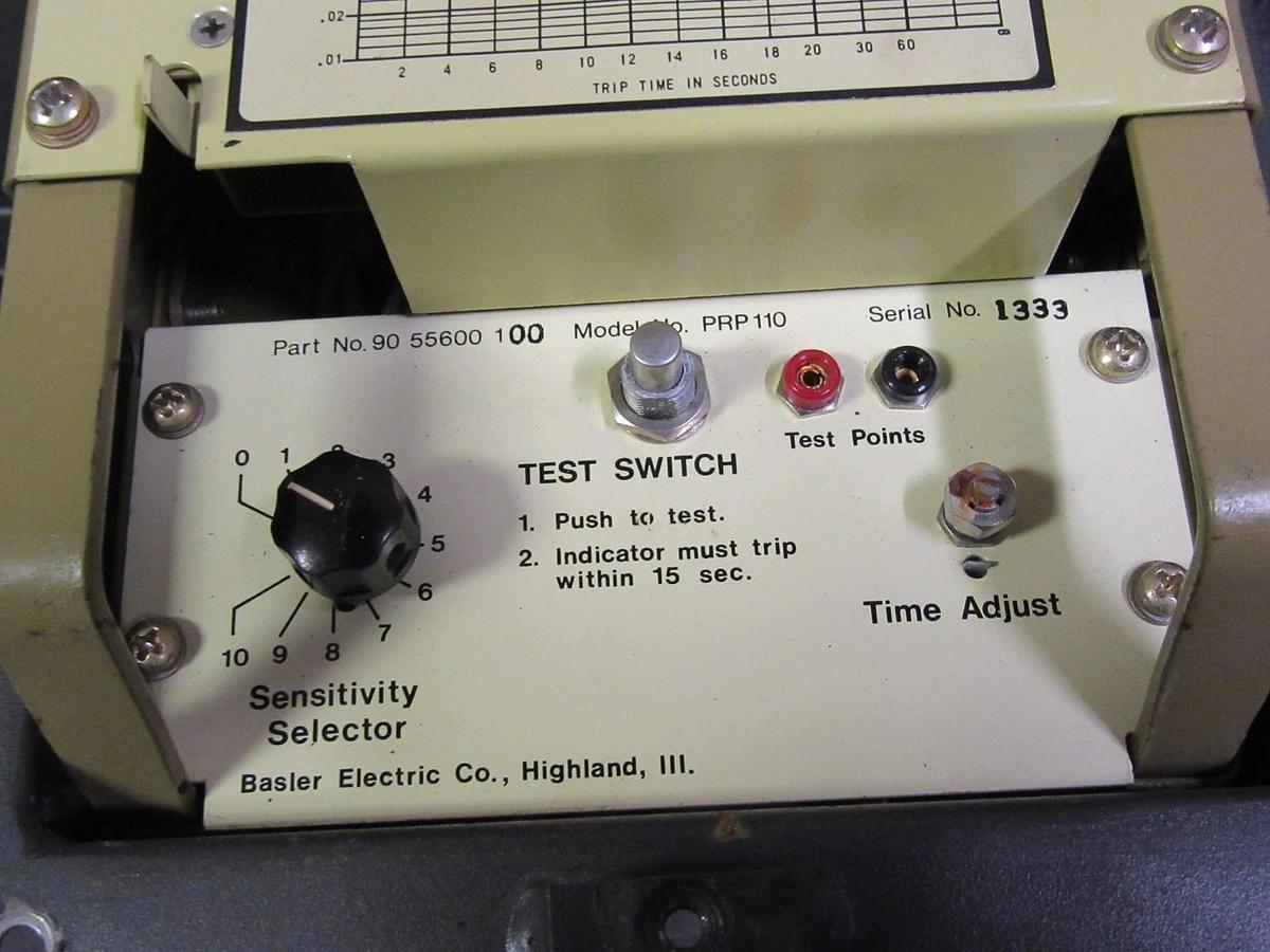 Used BASLER ELECTRIC PRP110 REVERSE POWER SOLID STATE PROTECTIVE RELAY 9055600100