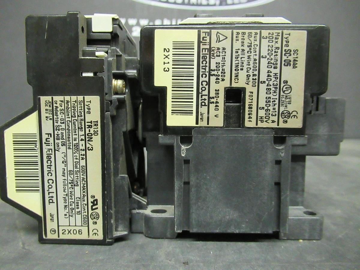 Used 13 AMP FUJI STARTER SC14AA  600 VAC 5 HP W/ TR13D OVERLOADS **WARRANTY**