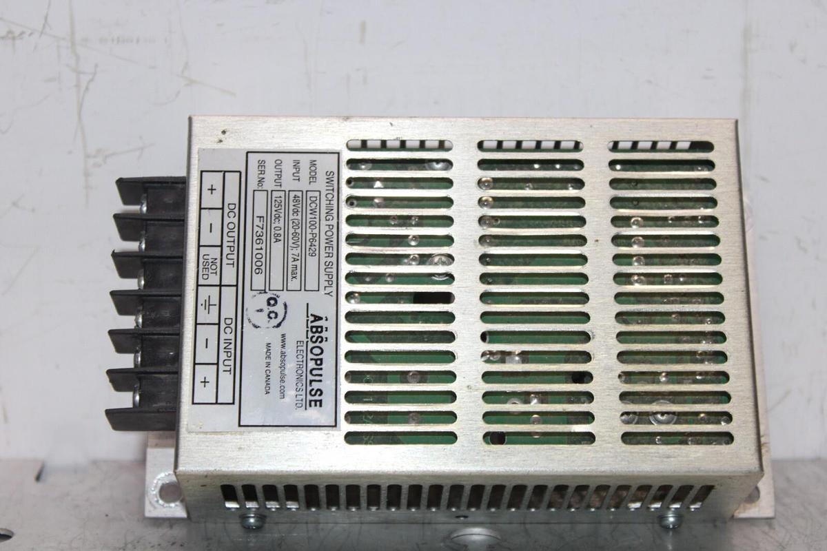 Used ABSOPULSE SWITCHING POWER SUPPLY DCW100-P6429 48 VDC 7 AMP **WARRANTY**
