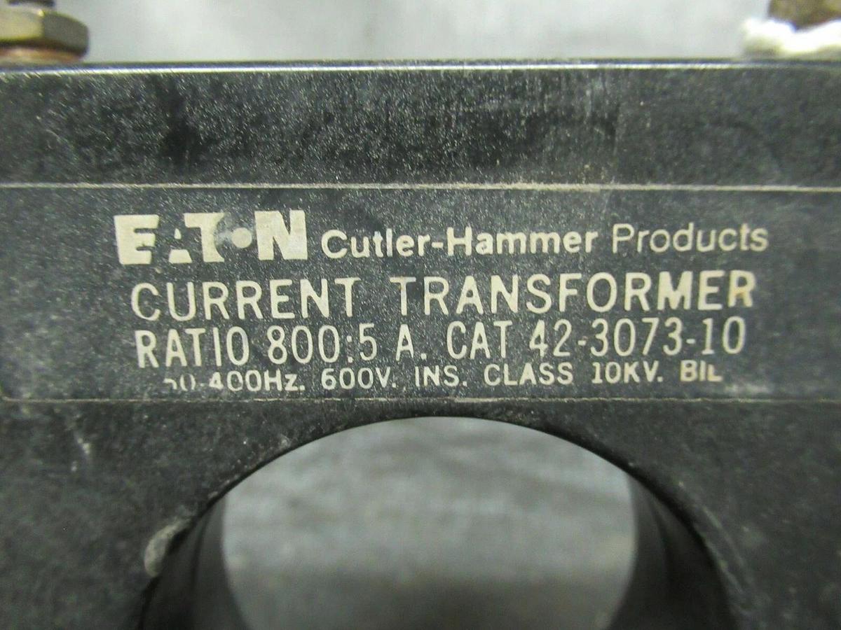 Used EATON CURRENT TRANSFORMER 42-3073-10 RATIO: 800:5 50-400HZ