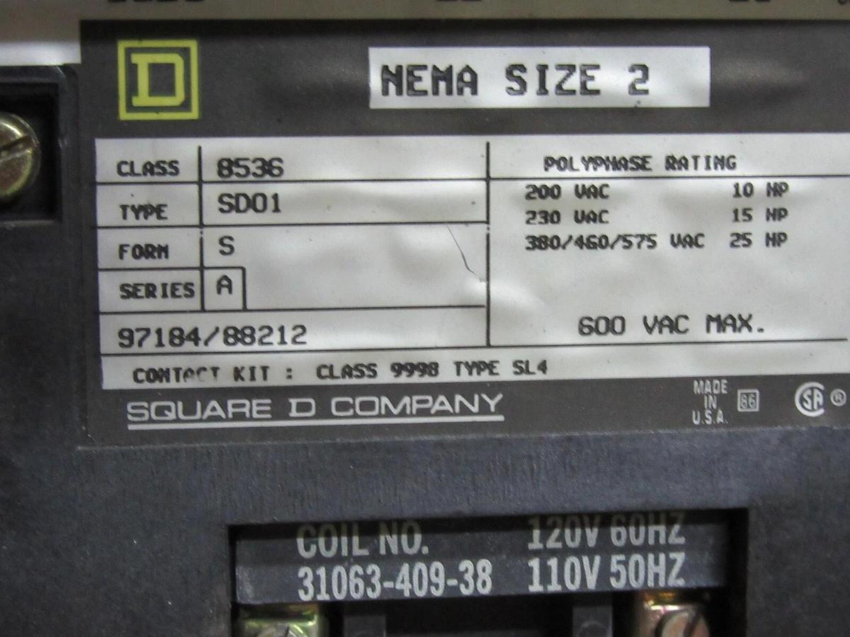 Used SQUARE D MODEL 5 18" NEMA SIZE 2 MCC BUCKET HU100-3CM5 W/ 8536SD01 **WARRANTY**