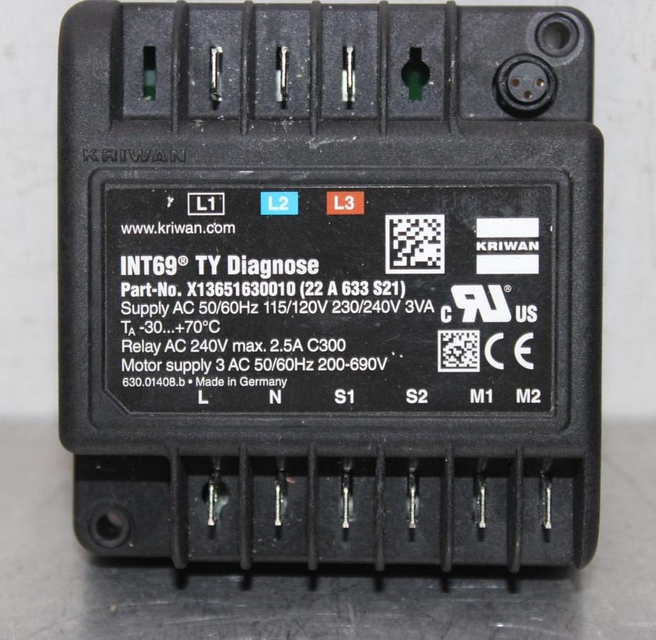 Used KRIWAN INT69 TY DIAGNOSE X13651630010 22-A-633-S21 240 VAC 2.5 AMP *WARRANTY*