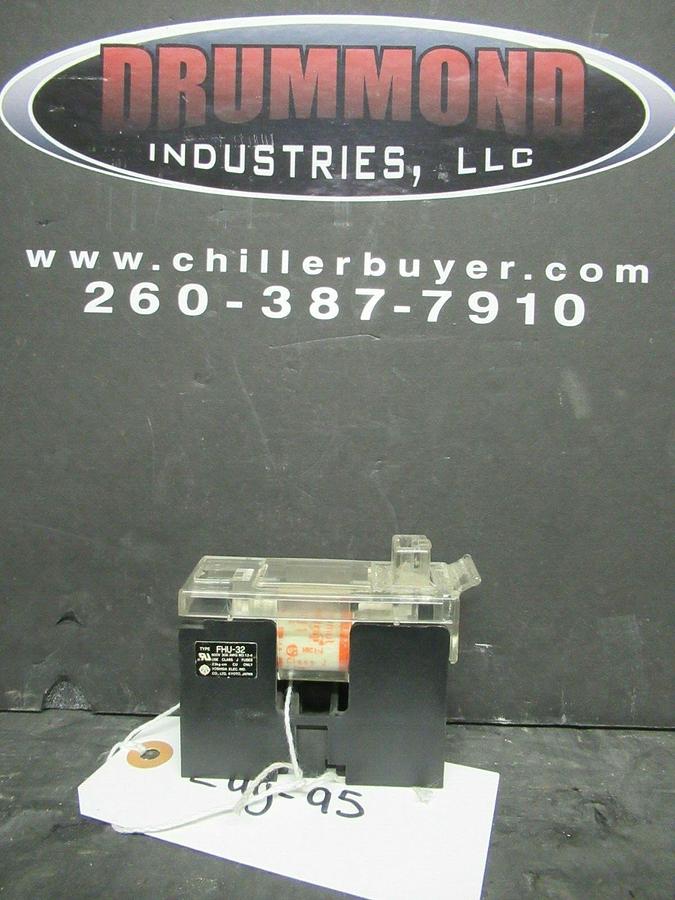 Used YOSHIDA FUSE HOLDER FHU-32 600 VOLT 30 AMP CLASS J FUSES W/ A4J1 FUSES