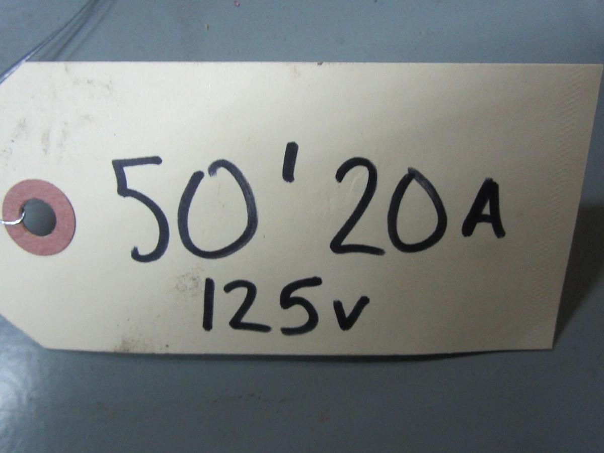 Used 50' SO 12/3 POWER CORD WIRE W/ 20 A 120 V 1 PH HUBBELL TWIST-LOCK PLUGS SOW-A