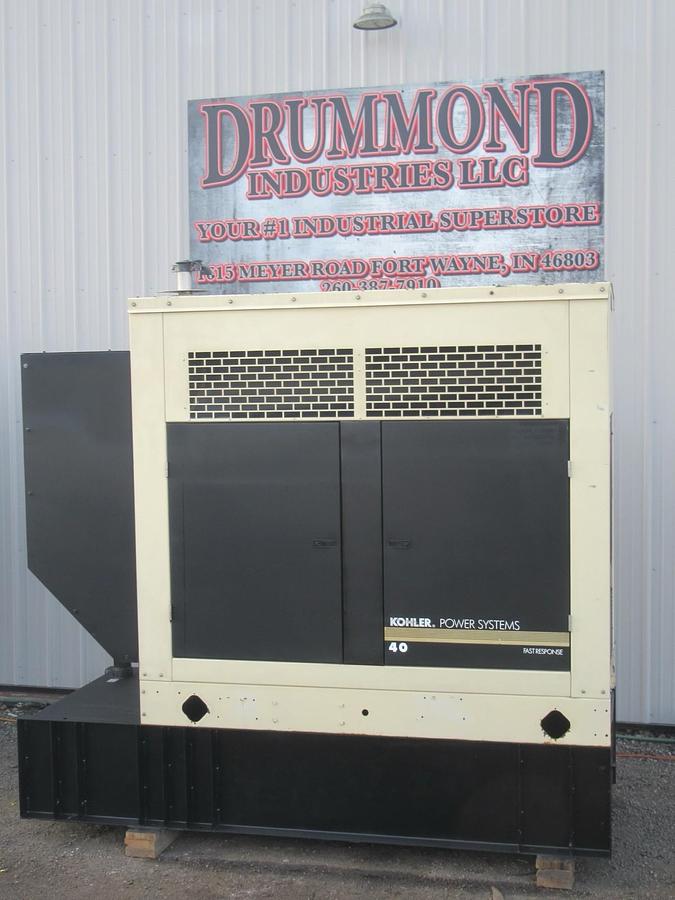 Used 40KW DIESEL GENERATOR KOHLER 120/240 V JOHN DEERE ENCLOSED VIDEO WE SHIP 40 KW
