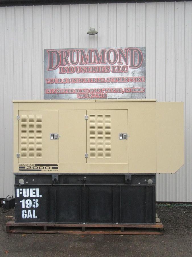 Used 50 KW DIESEL GENERATOR GENERAC 120/240V 1 PH ONLY 137.5 HRS  ENCLOSED 50 KW