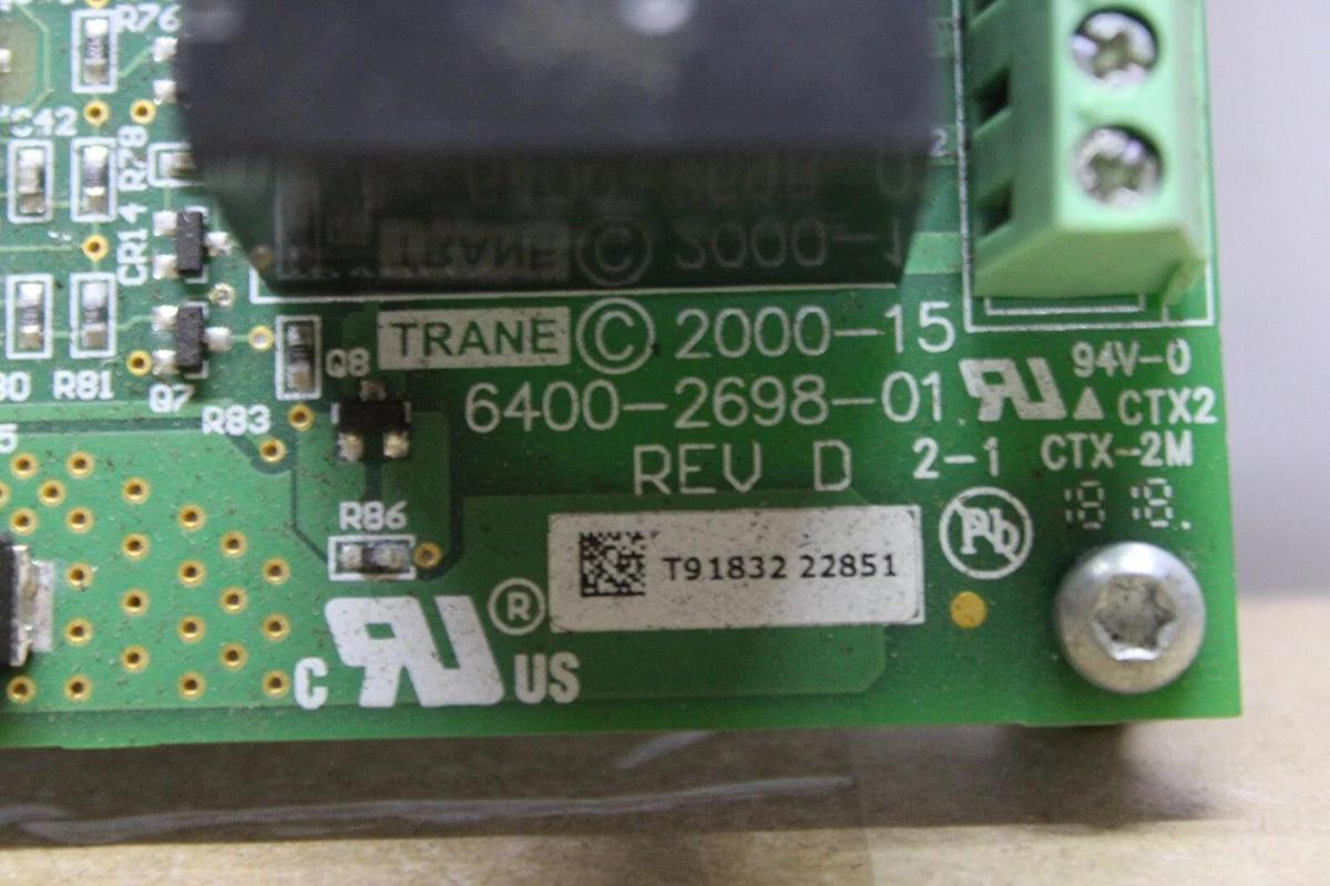 Used TRANE STARTER CIRCUIT BOARD 6400-2698-01 REV. D X13650741120 REV. T *WARRANTY*