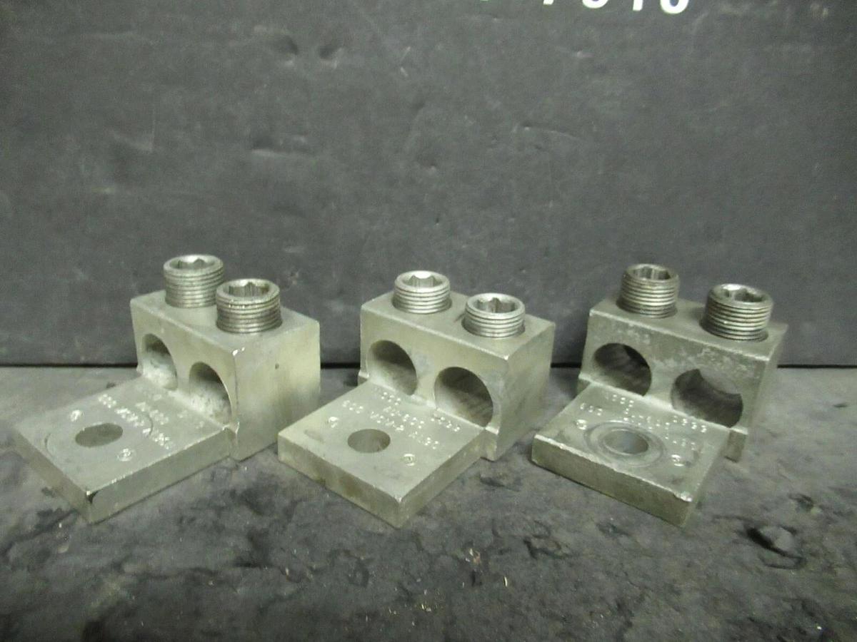 Used (3) QTY ILSCO D899 2 (DOUBLE) BARREL MECHANICAL CONNECTOR LUG TAPS 600MCM - 2