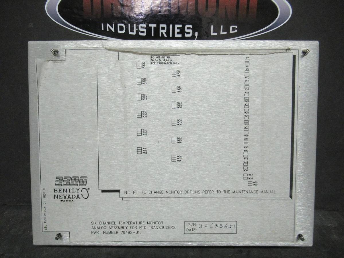 Used BENTLY NEVADA 6 CHANNEL TEMP. MONITOR 81228-01 REV. C