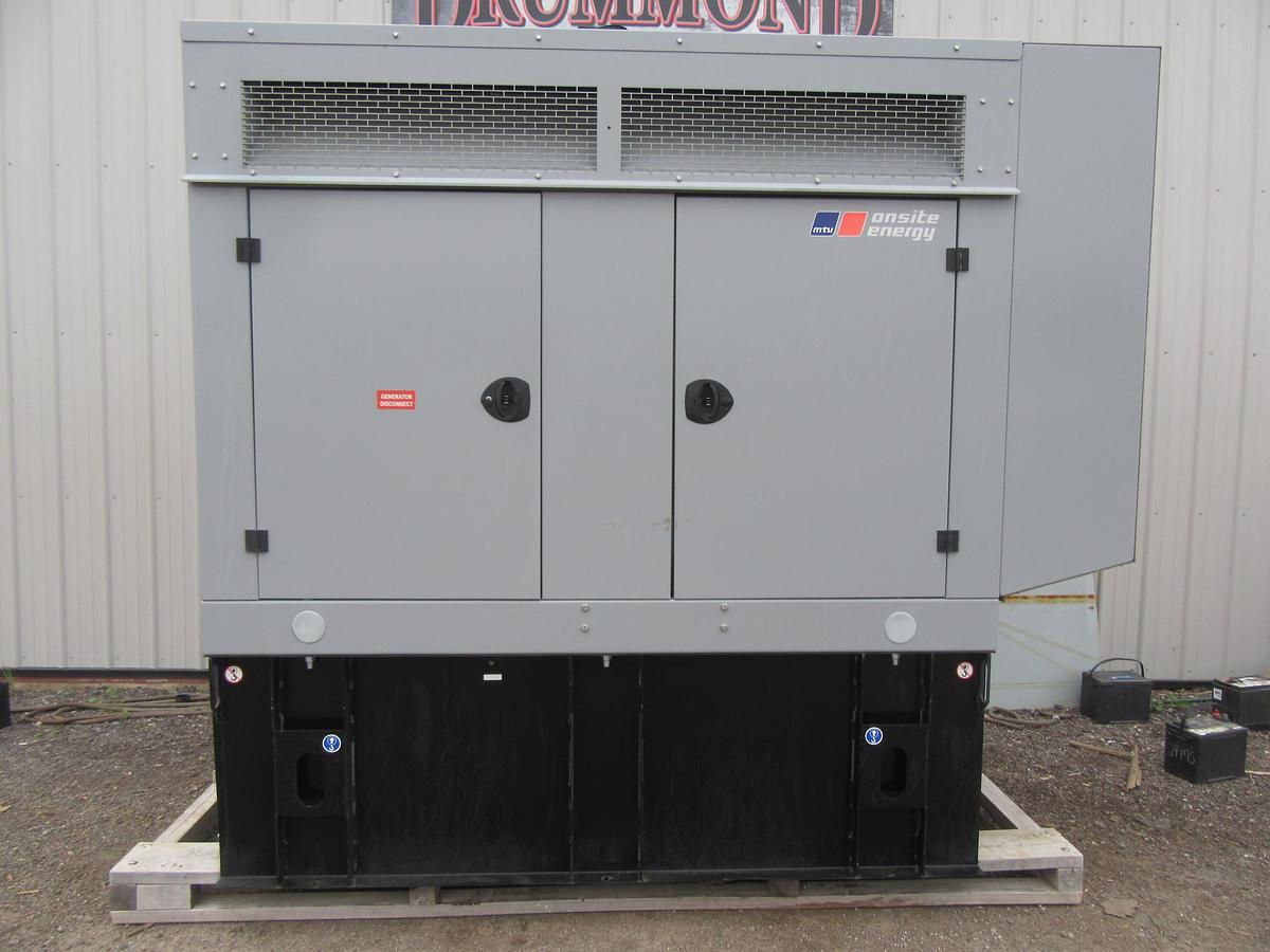 Used 50 KW DIESEL GENERATOR MTU 120/240 V JOHN DEERE SOUND ENCLOSED 329 HRS VIDEO