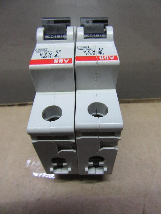 Used LOT OF 2 ABB S202-K3A 230/400 VOLT 3 AMP SINGLE POLE **WARRANTY INCLUDED**