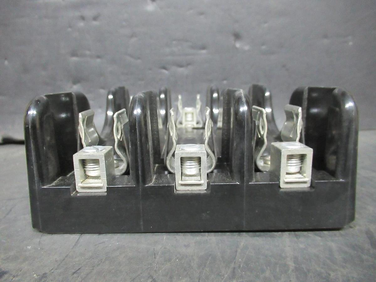 Used (LOT OF 3) MARATHON TRIPLE FUSE HOLDER R6F30A3B / 4100832 3-POLE 600 VOLT 30 AMP
