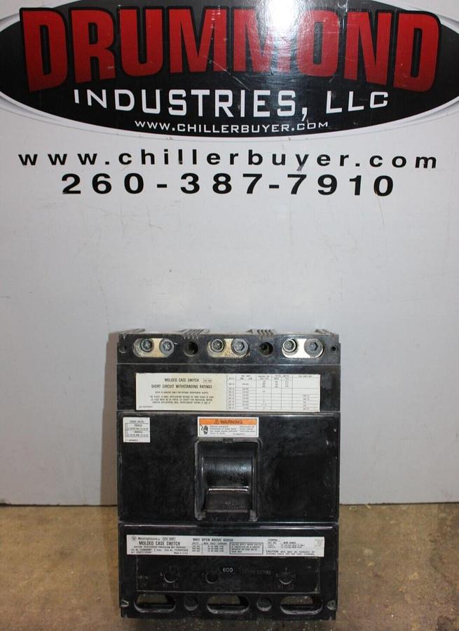 Used WESTINGHOUSE MOLDED CASE SWITCH LC3600WK 600 AMP 3-POLE 600 VAC