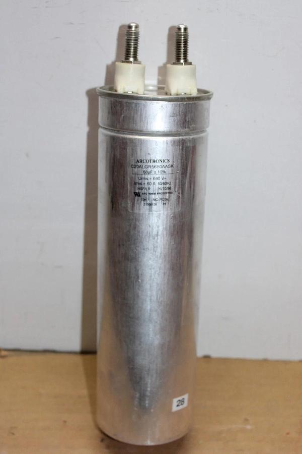 Used ARCOTRONICS C20ALGR5680AASK 68uF 680 VAC 60 AMP HSF/LR 50/60 HZ