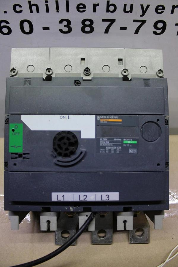 Used MERLIN GERIN INTERPACT MOLDED CASE SWITCH INS400 400 AMP 750 VOLT 3-POLE