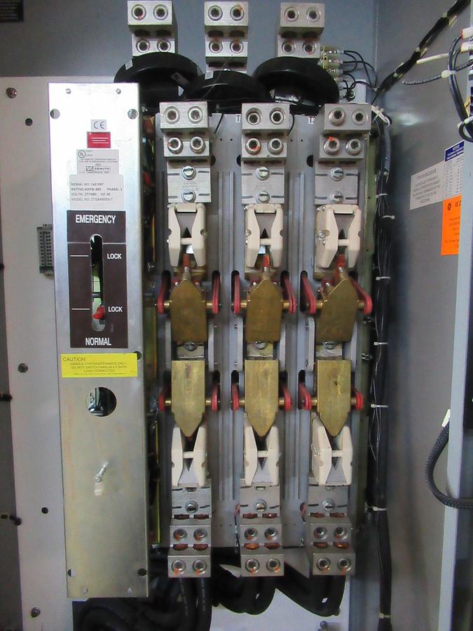 Used 800 AMP 480 V ZENITH AUTOMATIC TRANSFER SWITCH ZTG5A80ES-7 GE EPM 3000P GFI SUITABLE FOR SERVICE ENTRY