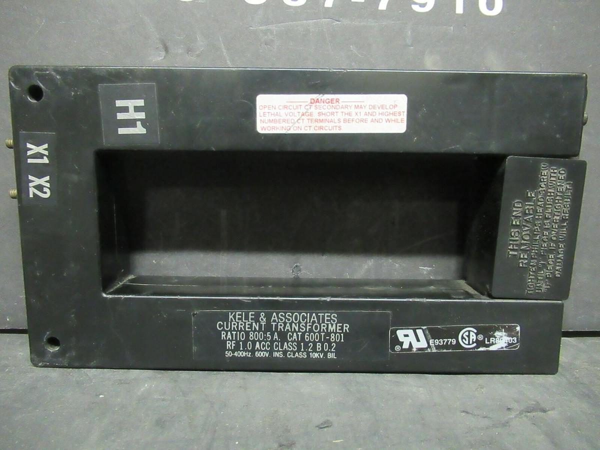 Used KELE CT CURRENT TRANSFORMER 600T-801 RATIO: 800:5 A 50 - 400 HZ