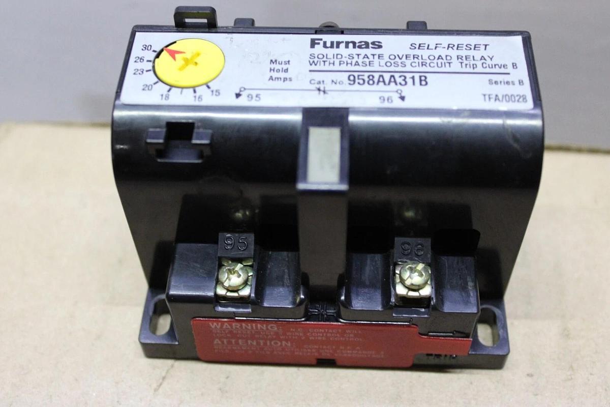 Used FURNAS OVERLOAD RELAY 958AA31B 15-30 AMP 3-PHASE 600 VOLT **WARRANTY**