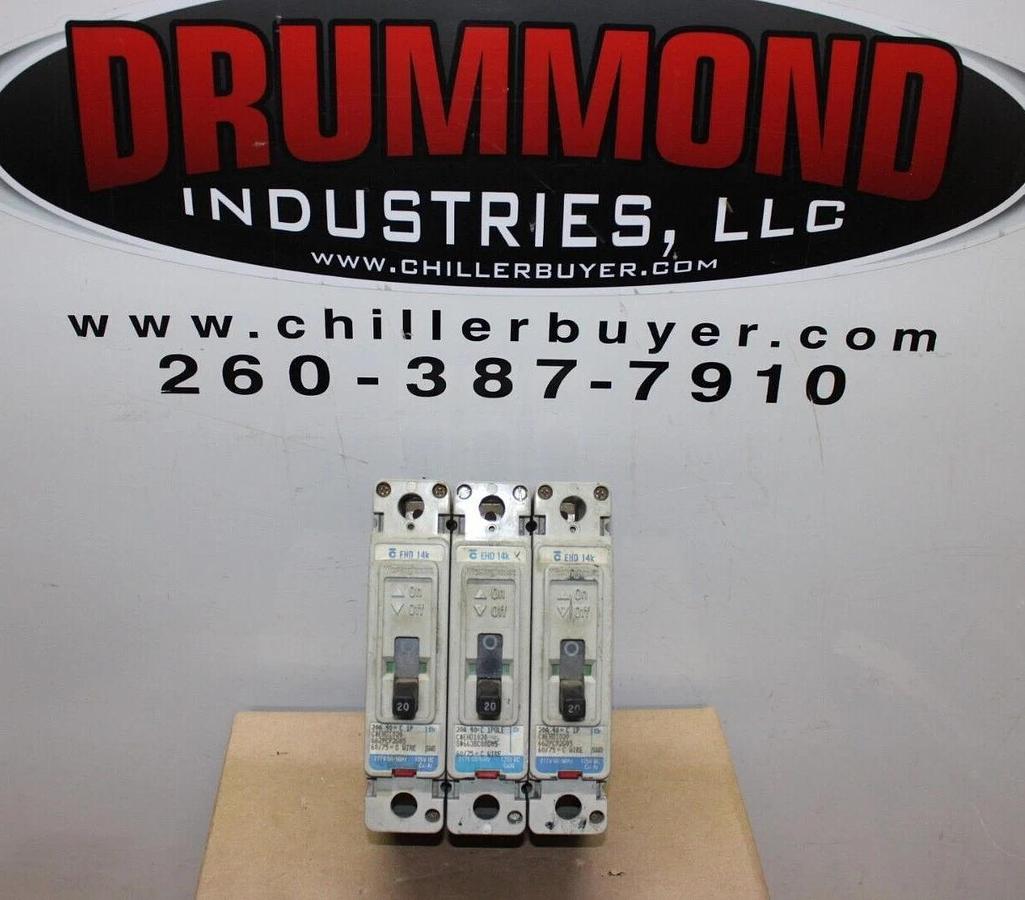 Used LOT OF 3 WESTINGHOUSE EHD1020 20 AMP 277 VAC SINGLE POLE *WARRANTY*