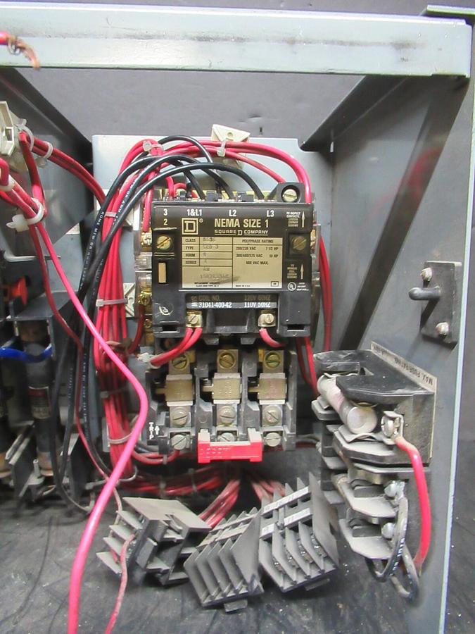 Used SQUARE D MCC MOTOR CONTROL STARTER 12" MODEL 5 W/ NEMA SIZE 1 8536SCO3 10 HP