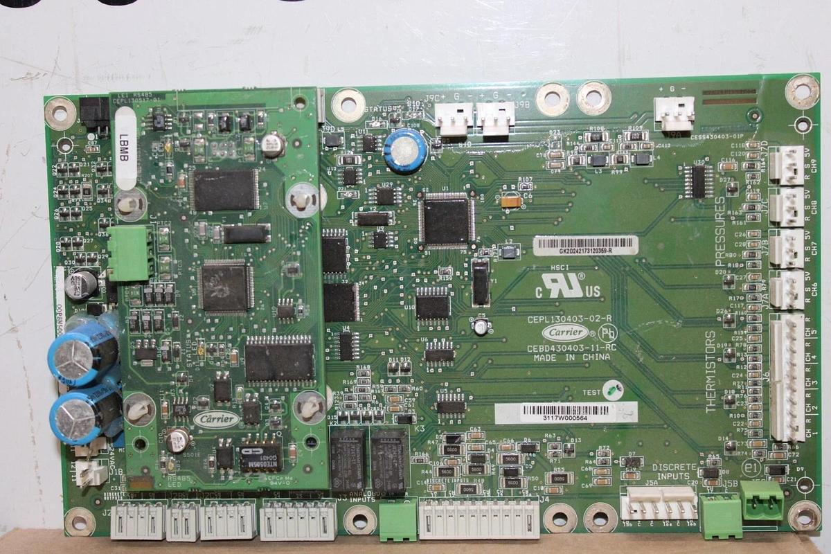Used CARRIER HVAC MICROPROCESSOR BOARD CEPL130403-02-R W/ CEPL130517-01