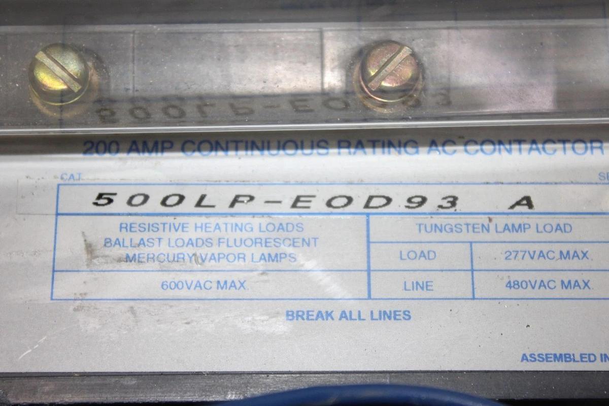 Used ALLEN BRADLEY CONTACTOR 500LP-EOD93 600 VAC 200 AMP 3-POLE 3-PHASE *WARRANTY*