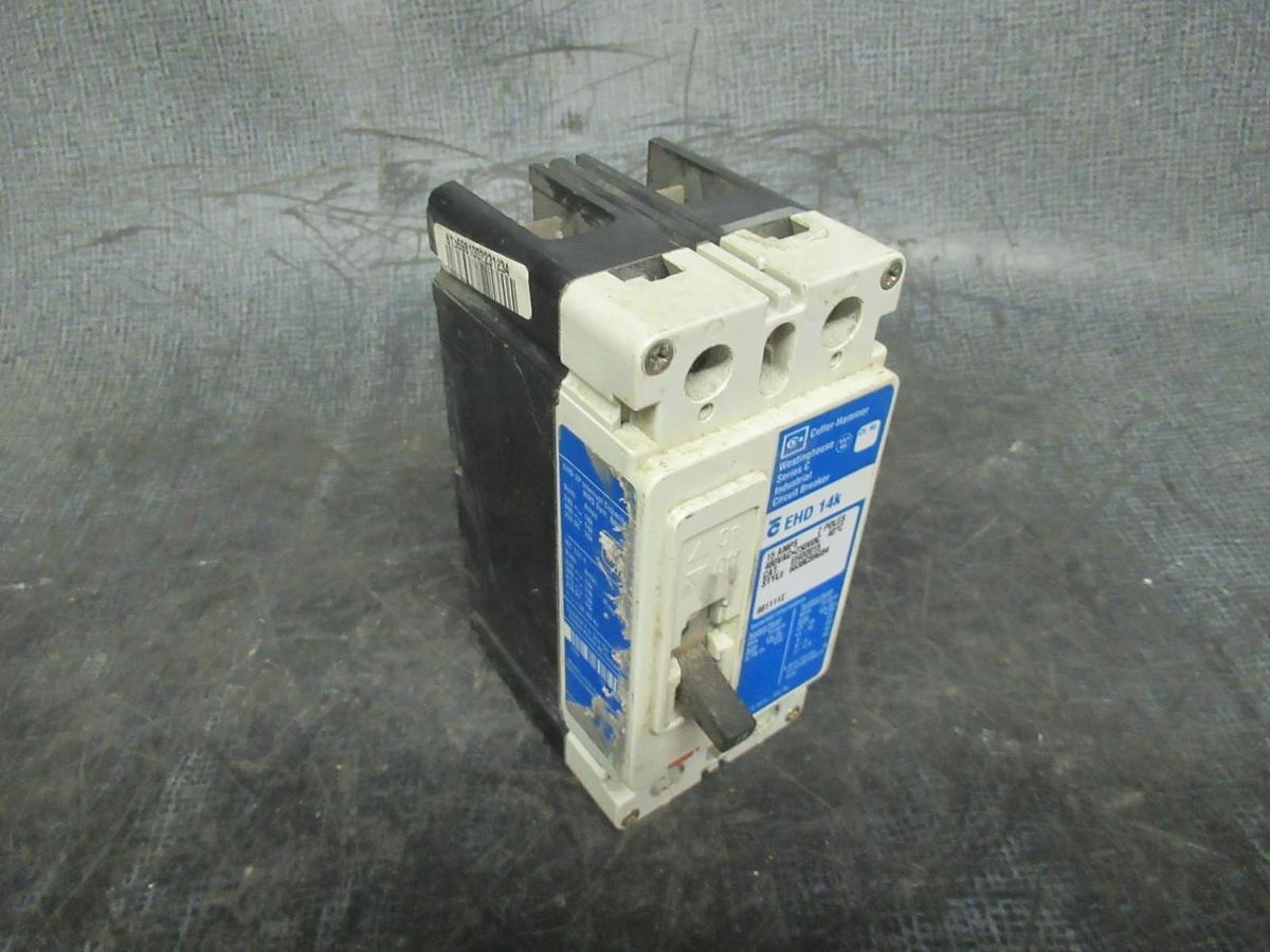 Used CUTLER-HAMMER BREAKER EHD2015 15A 2-POLE 250VDC 480VAC *WARRANTY*