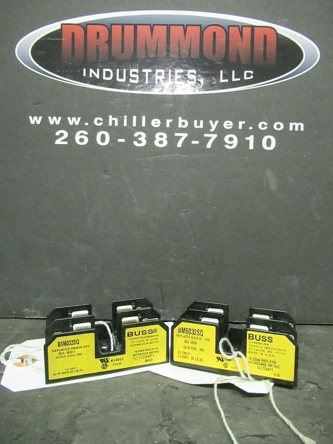 Used LOT OF 2 BUSSMAN FUSE HOLDER BM6032SQ FOR 30 AMP 600 V FUSES **WARRANTY**